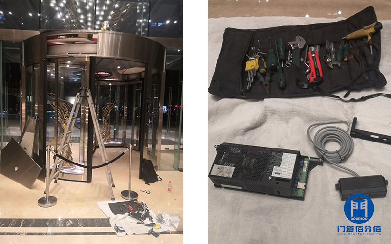 福建福州某洲際酒店自動旋轉(zhuǎn)門平移功能維修服務案例